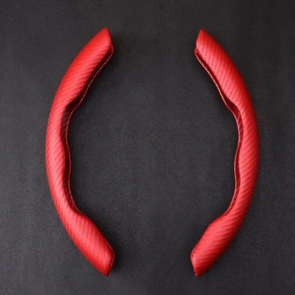 Set 2 ornamente volan finisaj CARBON ROSU, dimensiune universala