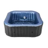 Piscina jacuzzi, gonflabila, patrata, cu pompa 1800 L/h, filtru, prelata acoperire, negru si albastru, 930 L, 6 persoane, 185x185x68 cm, MSpa