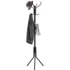 Cuier, Songmics, 12 carlige, metal, negru, 44x44x182 cm