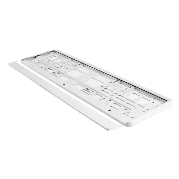 Suport numar inmatriculare din plastic, calitate Premium, culoare ALBA