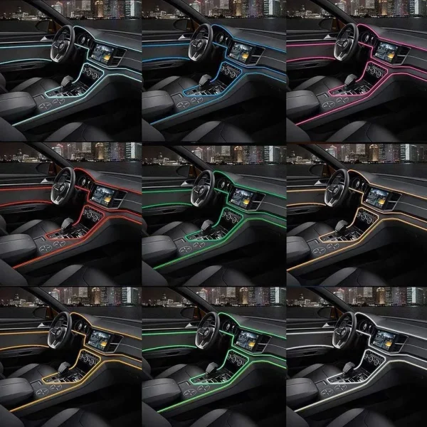 Fir Neon Auto "EL Wire" culoare Mov, lungime 2M, alimentare 12V, droser inclus