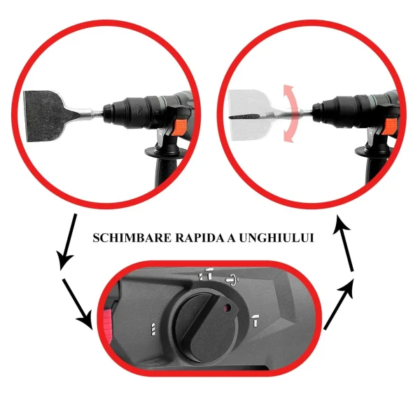 Rotopercutor, SDS Plus, 820 W, 2 mandrine interschimbabile, 3 J, Worcraft