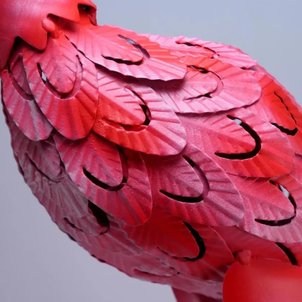 Decoratiune gradina, metalica, flamingo, 14x24x65 cm