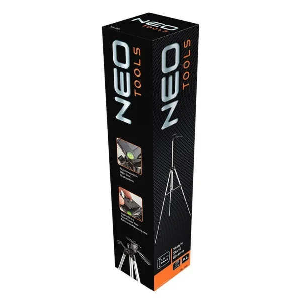 Trepied pentru nivele laser linie incrucisata, 1.5 m, 1/4, aluminiu, NEO