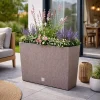 Jardiniera decorativa, imitatie ratan, cafeniu, 58x18x49.8 cm, Rato Case Old