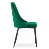 Scaun bucatarie/living, Artool, Imola, catifea verde, picioare metal negru, 48.5x61x93.5 cm