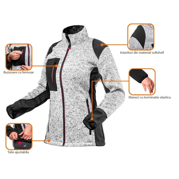 Hanorac tricotat pentru femei, model Woman Line, marimea XXL/44, NEO