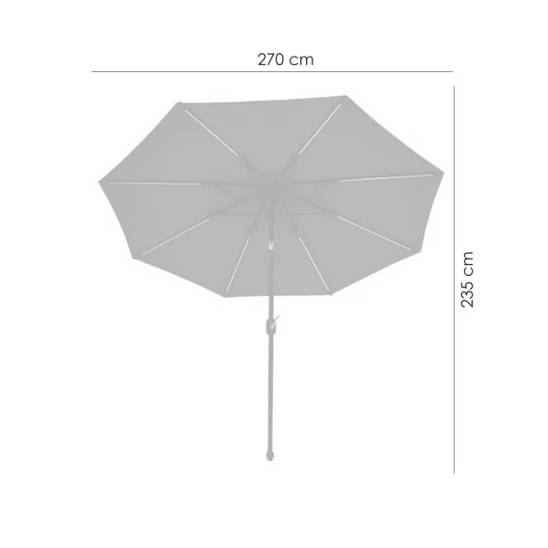 Umbrela gradina/terasa,​​​​​​​ LED solar, 270 cm
