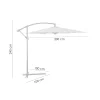 Umbrela gradina/terasa, articulatie tip banana, bej, 300 cm, Demi