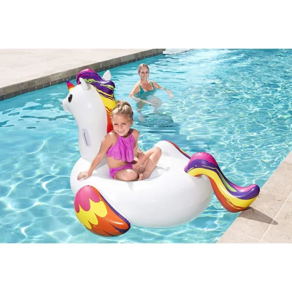 Saltea de apa gonflabila pentru copii, model unicorn, 150x117 cm, Bestway Maxi Fantasy 