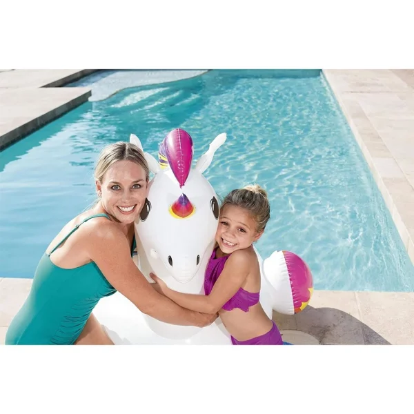 Saltea de apa gonflabila pentru copii, model unicorn, 150x117 cm, Bestway Maxi Fantasy 