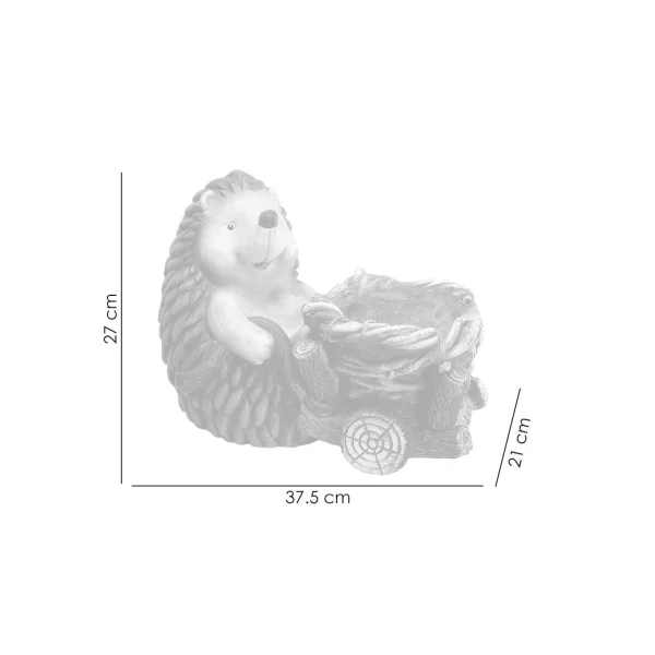 Decoratiune gradina, ceramica, arici cu cos, 37.5x21x27 cm 