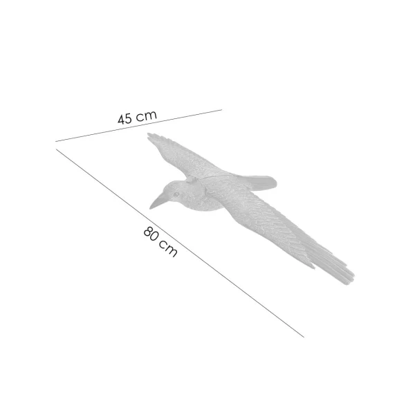 Decoratiune gradina, plastic, corb zburator, 80x45x11 cm