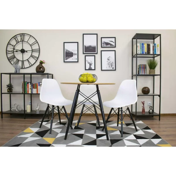 Masa stil scandinav, Artool, rotund, MDF si lemn, natur, 80x75 cm
