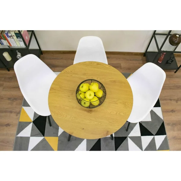 Masa stil scandinav, Artool, rotund, MDF si lemn, natur, 80x75 cm