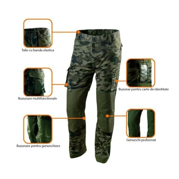 Pantaloni de lucru, camuflaj, model Camo, marimea S/48, NEO