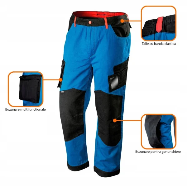 Pantaloni de lucru HD+, albastru/negru, marime XXL, Neo