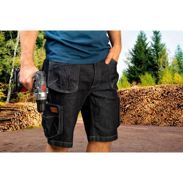 Pantaloni scurti de lucru tip blugi, model Denim, marimea XXL/56, NEO
