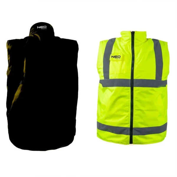 Vesta de lucru cu doua fete reflectorizanta galben/negru, nr.XXL/58, Neo Tools, 81-520-XXL