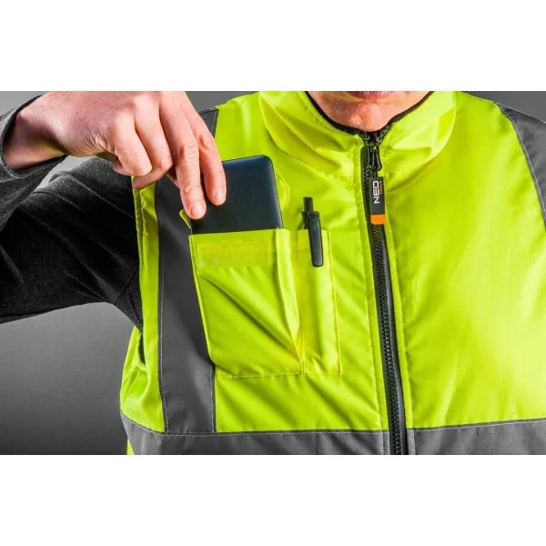 Vesta de lucru cu doua fete reflectorizanta galben/negru, nr.XXL/58, Neo Tools, 81-520-XXL