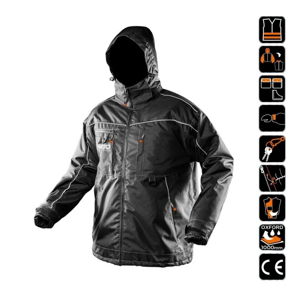 Geaca de lucru cu gluga, izolatie Oxford, model Warm, marimea XL/56, NEO