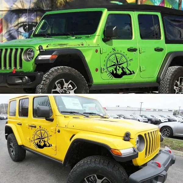 Sticker autoadeziv pentru vehicule Off Road, model "Kompass", dimensiune 44 x 55 cm, culoare Neagra