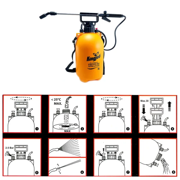 Pulverizator gradina, pompa de stropit, vermorel, manual, pentru umar, 5 L, Kingjet