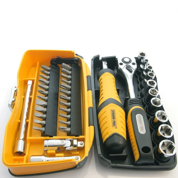 Trusa 39 piese, varfuri si tubulare + maner si clichet