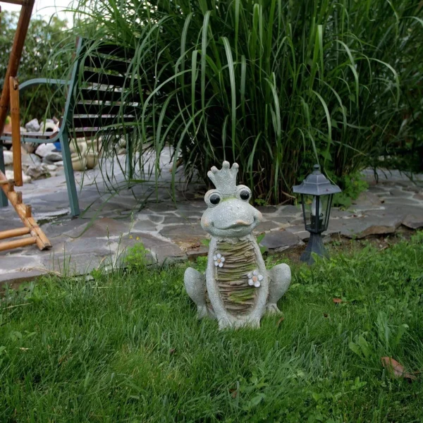 Decoratiune gradina, ceramica, broasca regina, 28.5x23x43 cm