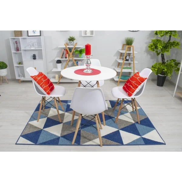 Scaun stil scandinav, Artool, Osaka, PP alb, picioare lemn natur, 46x54x81 cm