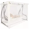 Balansoar gradina, Springos, 3 locuri, cu plasa insecte, crem, 220x120x160 cm, functie pat, max 280 kg
