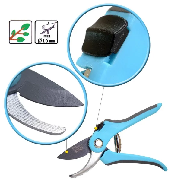 Foarfeca gradina, tip bypass, teflon, 20 cm, Richmann