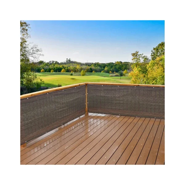 Paravan pentru balcon, terasa, gard, UV, 800 g/m2, maro, 3x0.9 m