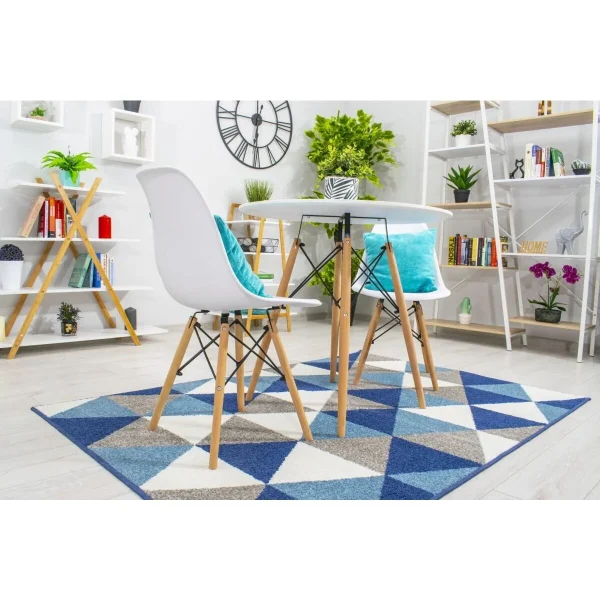 Scaun stil scandinav, Artool, Osaka, PP alb, picioare lemn natur, 46x54x81 cm