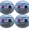 Set 4 buc. ornament central janta, model "F1 Chrome", diametru 5cm