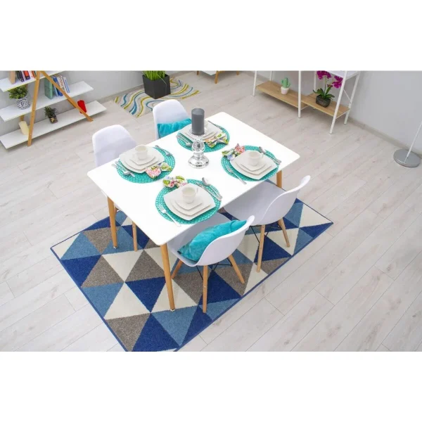 Scaun stil scandinav, Artool, Osaka, PP alb, picioare lemn natur, 46x54x81 cm