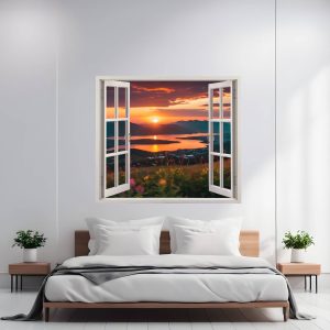 Folie imprimata color pentru decor perete locuinta, dimensiune 125 x 110cm, model: VIEW TO HAVEN 22