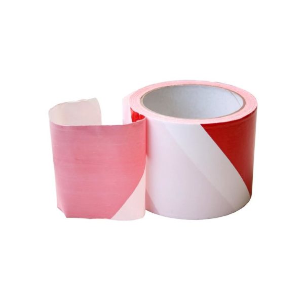 Banda avertizare, alb-rosu, 75 mm x 100 m, RICHMANN