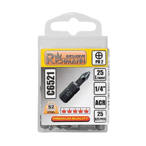 Varfuri, biti, PH1, 1/4”, PH1x25 mm, Richmann Exclusive