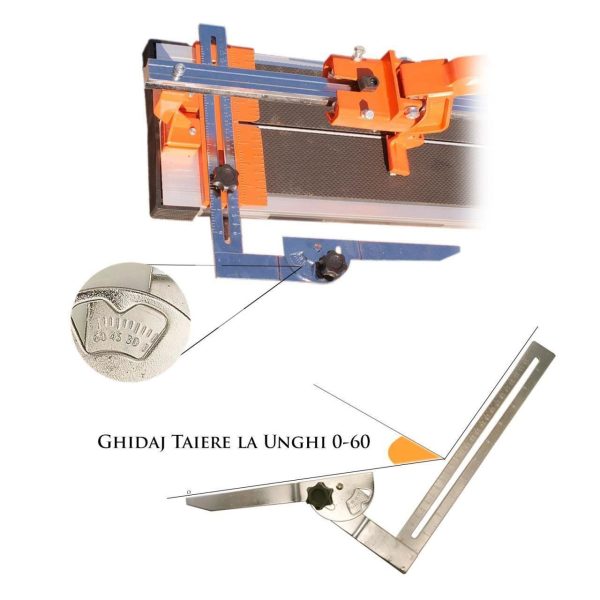 Masina de taiat gresie si faianta, aparat profesional, dispozitiv cu rulmenti, 60 cm, cu genunchiere, Richmann Exclusive