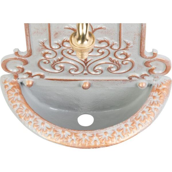 Chiuveta de gradina, model mini, aluminiu, alb si portocaliu, efect cupru, 22x10x37 cm, Strend Pro