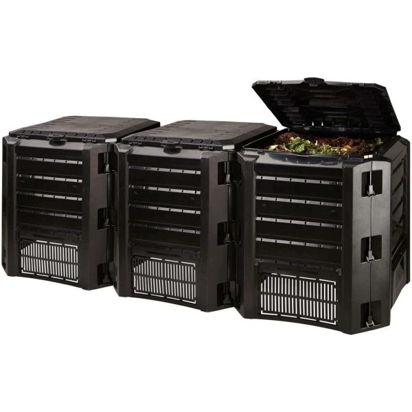 Compostor de gradina, 3 module, Module Compogreen, 1200 L,  negru, 198x71.9x82.6 cm, Prosperplast