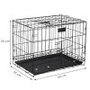 Cusca pentru animale de companie, Springos, metal, plastic, pliabila, negru si argintiu, 60x42x50 cm