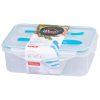 Cutie/caserola alimente, plastic, etansa, albastru, 1 compartiment, cu lingura si furculita, 1.5 L, 22x15.2x7.6 cm, MagicHome