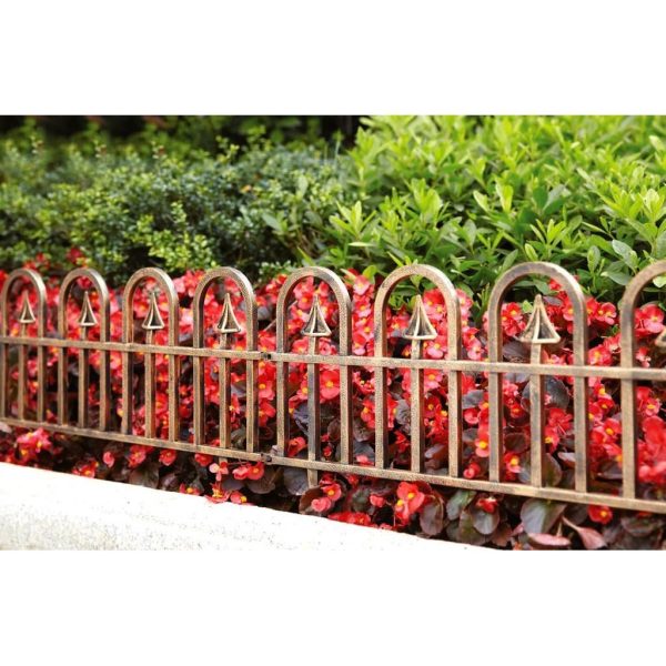 Gard de gradina decorativ, plastic alb, set 4 buc, 60x30.5 cm