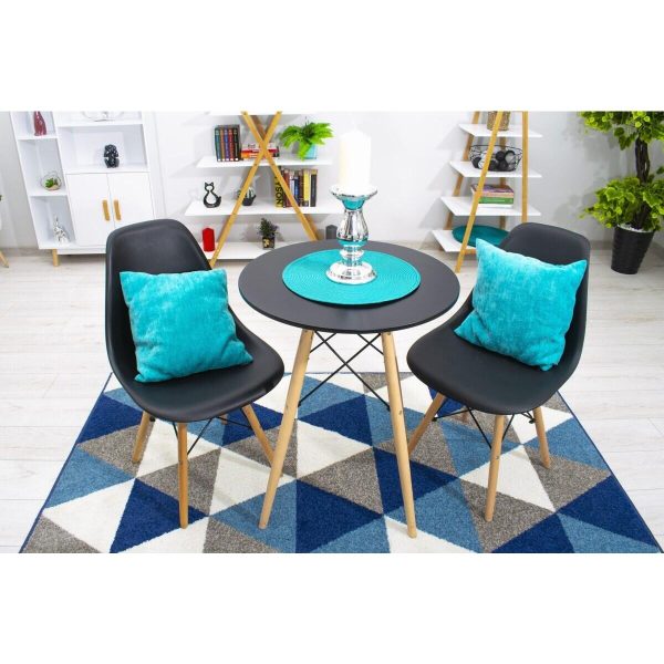 Scaun stil scandinav, Artool, Osaka, PP negru, picioare lemn natur, 46x54x81 cm