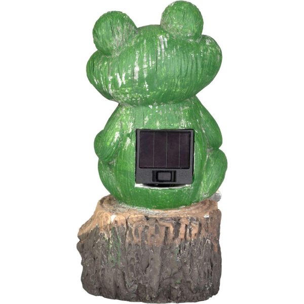 Decoratiune gradina, beton, lampa solara, broasca, 2xLED, 9.5x9x19 cm, Strend Pro