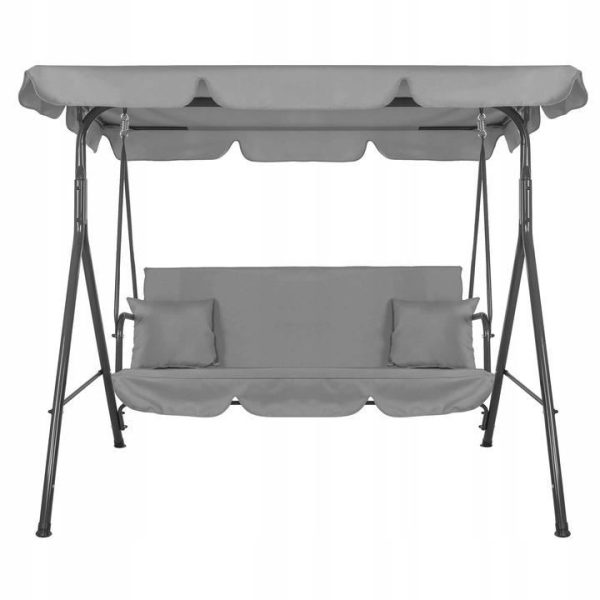 Balansoar gradina, 3 locuri, gri deschis, 170x110x150 cm, Luna