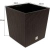Ghiveci de flori patrat, RATO Iow, 32x32x32.5 cm, 32 L, imitatie ratan, maro, Prosperplast