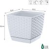 Ghiveci de flori patrat, RATOLLA, 19 x 19 cm, 3.8 L, alb, Prosperplast